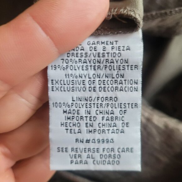 R&M Richards Tiered Ruffle Cocktail Dress With Embellished Bodice Brown Size 10 - Picture 6 of 6